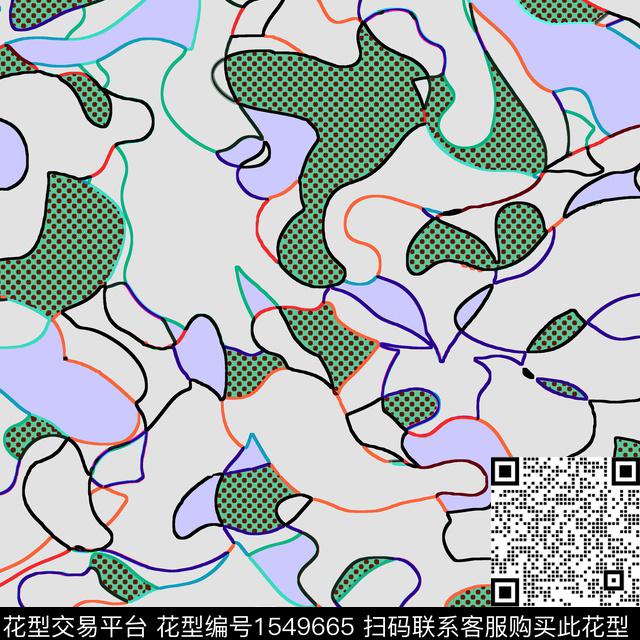 线条抽象数码印花华亿平台下载（图片编号: 1549665） - 瓦栏（Walan）