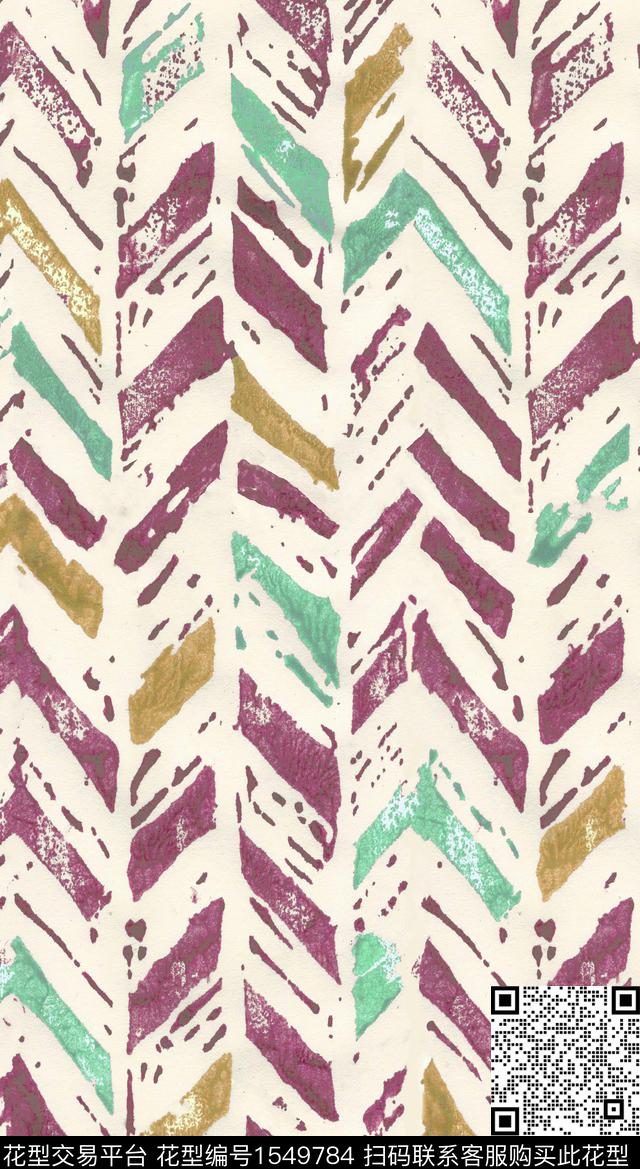 条纹几何女装数码印花华亿平台下载（图片编号: 1549784） - 瓦栏（Walan）