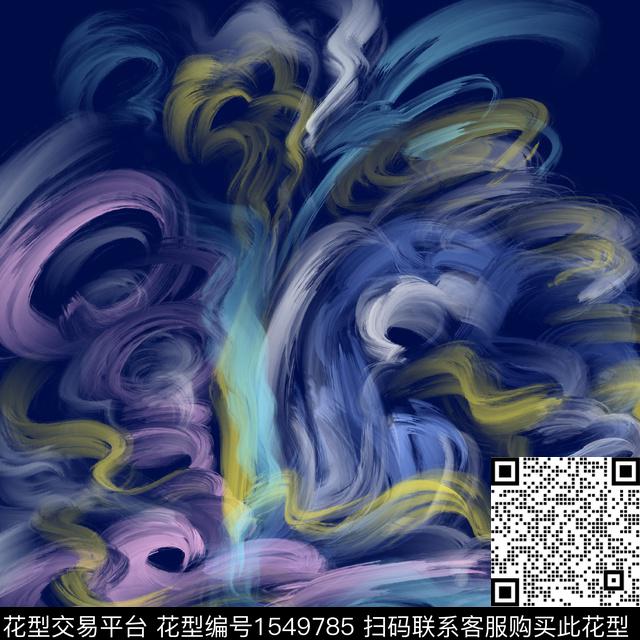 涂鸦抽象定位数码印花华亿平台下载（图片编号: 1549785） - 瓦栏（Walan）