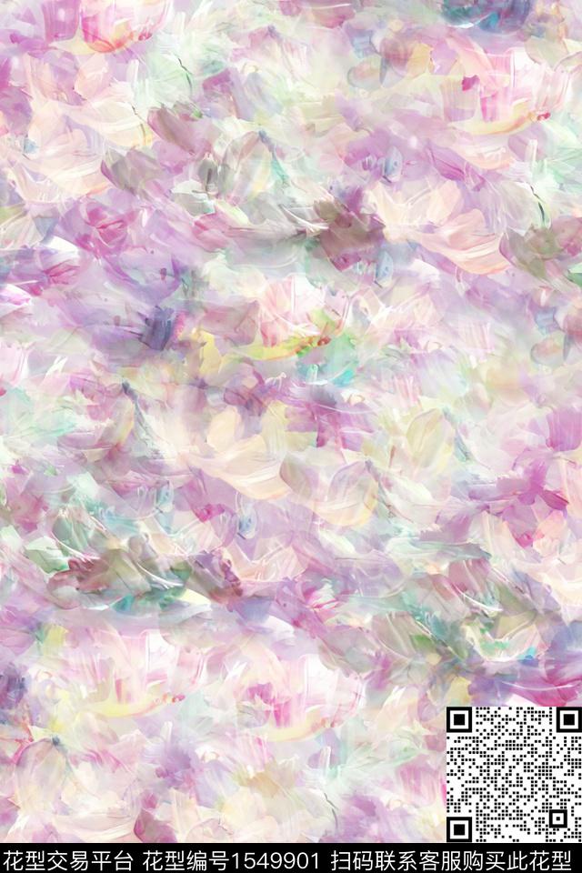 抽象肌理炫彩数码印花华亿平台下载（图片编号: 1549901） - 瓦栏（Walan）