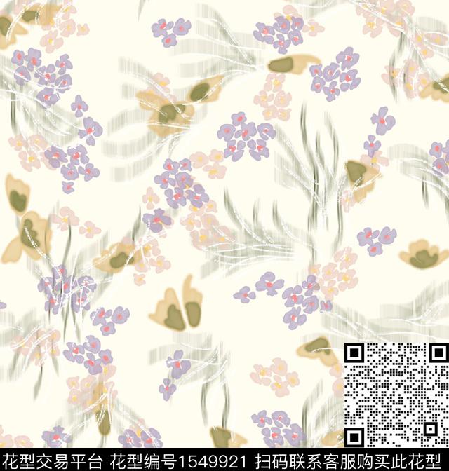 女装花卉连衣裙数码印花华亿平台下载（图片编号: 1549921） - 瓦栏（Walan）