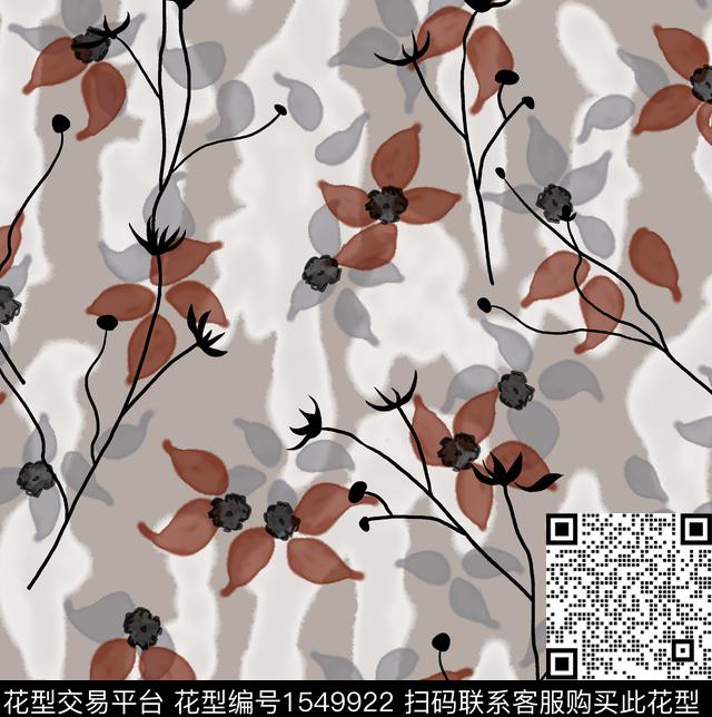 女装花卉连衣裙数码印花华亿平台下载（图片编号: 1549922） - 瓦栏（Walan）