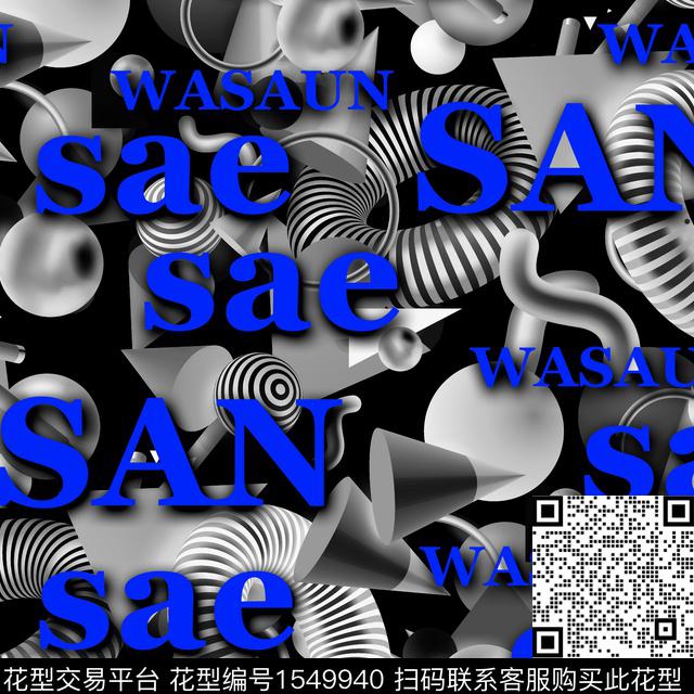 字母几何男装传统印花华亿平台下载（图片编号: 1549940） - 瓦栏（Walan）