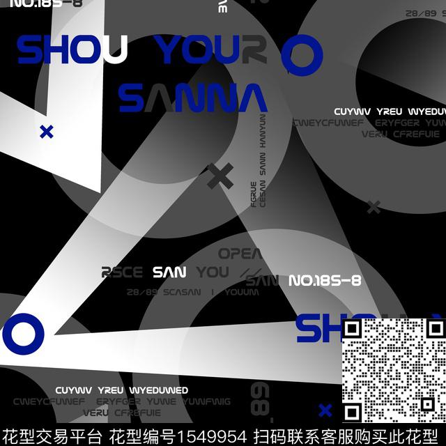 字母几何男装数码印花华亿平台下载（图片编号: 1549954） - 瓦栏（Walan）