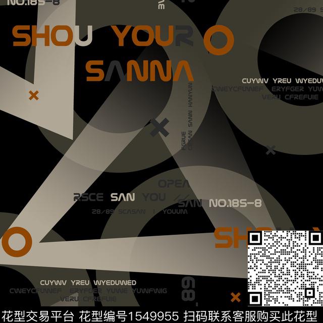 字母几何男装传统印花华亿平台下载（图片编号: 1549955） - 瓦栏（Walan）