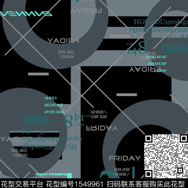 字母几何男装传统印花华亿平台下载（图片编号: 1549961） - 瓦栏（Walan）