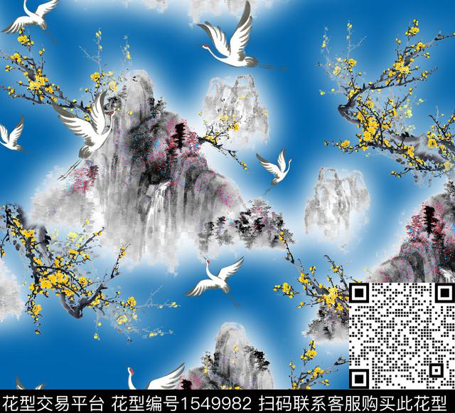 扎染华亿平台大牌风抽象数码印花华亿平台下载（图片编号: 1549982） - 瓦栏（Walan）