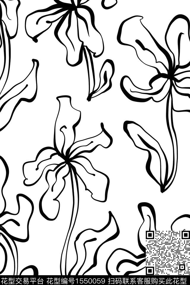 小清新花卉淑女数码印花华亿平台下载（图片编号: 1550059） - 瓦栏（Walan）