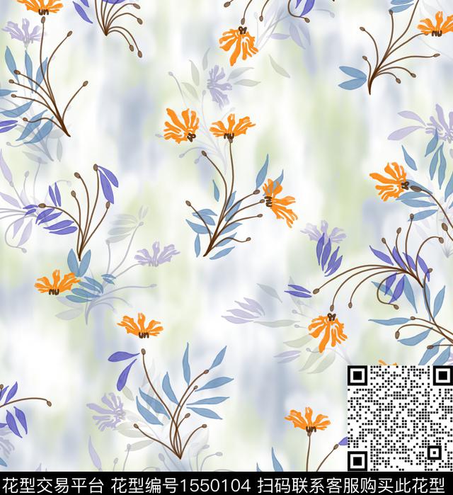 女装花卉连衣裙数码印花华亿平台下载（图片编号: 1550104） - 瓦栏（Walan）