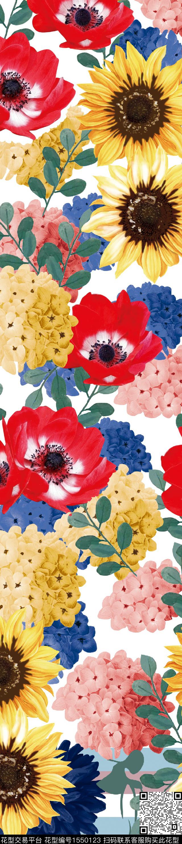 扎染华亿平台大牌风抽象数码印花华亿平台下载（图片编号: 1550123） - 瓦栏（Walan）