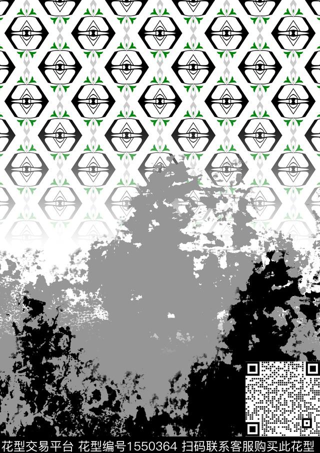 民族风抽象男装数码印花华亿平台下载（图片编号: 1550364） - 瓦栏（Walan）