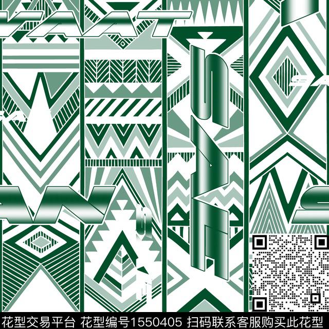 民族风字母几何数码印花华亿平台下载（图片编号: 1550405） - 瓦栏（Walan）