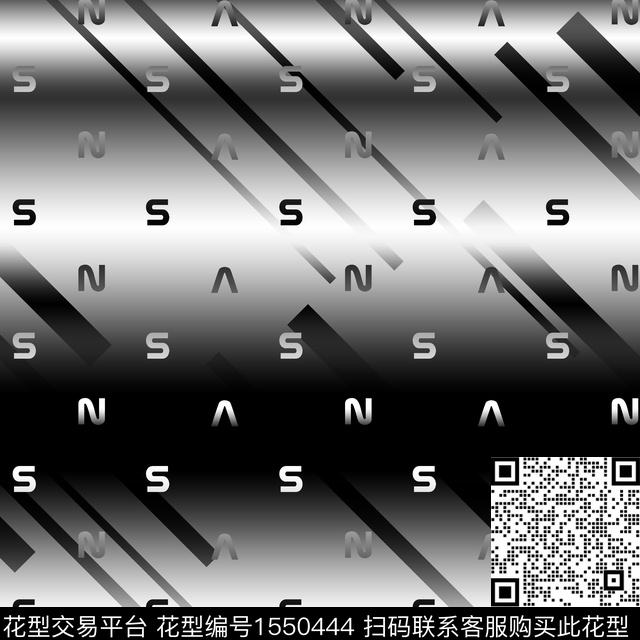 字母渐变几何数码印花华亿平台下载（图片编号: 1550444） - 瓦栏（Walan）
