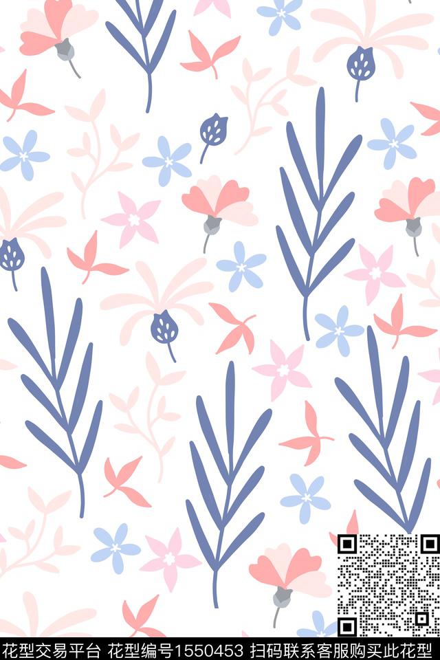 小清新清爽年轻女装数码印花华亿平台下载（图片编号: 1550453） - 瓦栏（Walan）