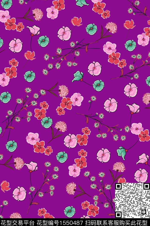 梅花大牌风民族风数码印花华亿平台下载（图片编号: 1550487） - 瓦栏（Walan）