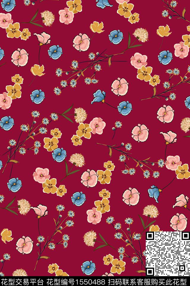 梅花大牌风民族风数码印花华亿平台下载（图片编号: 1550488） - 瓦栏（Walan）