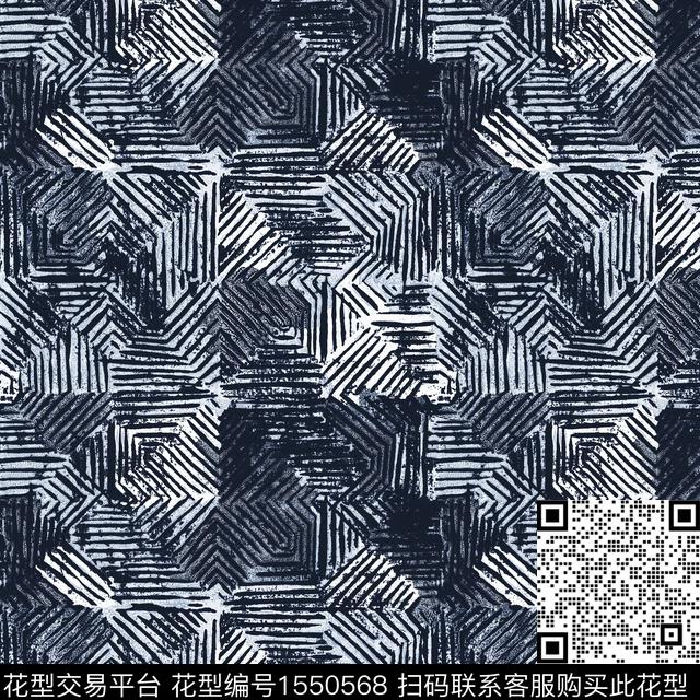 抽象线条几何数码印花华亿平台下载（图片编号: 1550568） - 瓦栏（Walan）