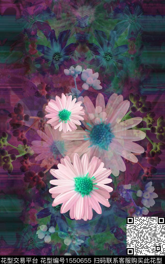 民族风条纹抽象数码印花华亿平台下载（图片编号: 1550655） - 瓦栏（Walan）