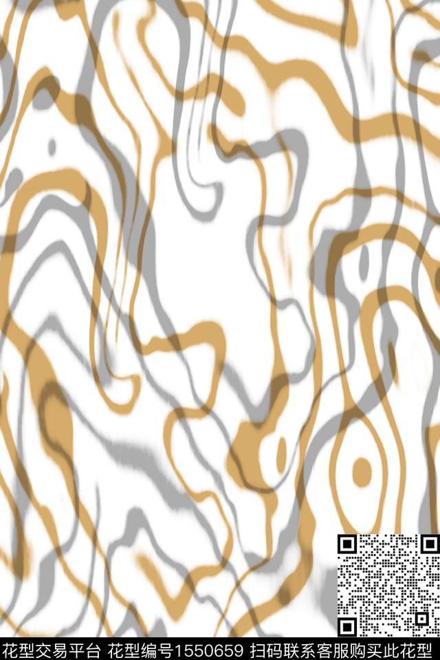 条纹抽象女装数码印花华亿平台下载（图片编号: 1550659） - 瓦栏（Walan）