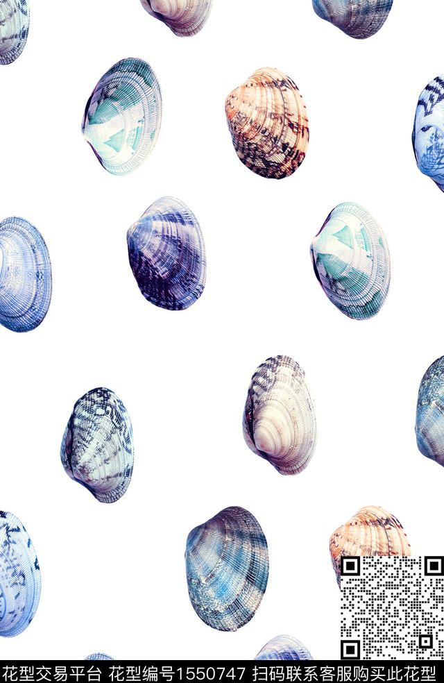 贝壳泳装数码印花华亿平台下载（图片编号: 1550747） - 瓦栏（Walan）