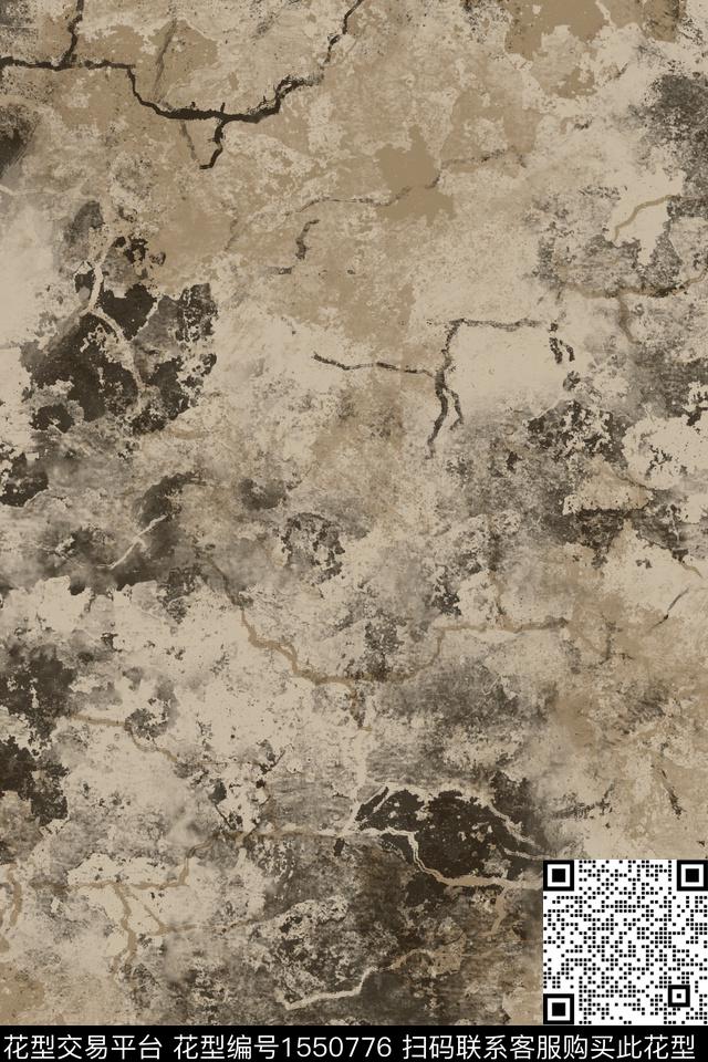 抽象肌理裂缝数码印花华亿平台下载（图片编号: 1550776） - 瓦栏（Walan）