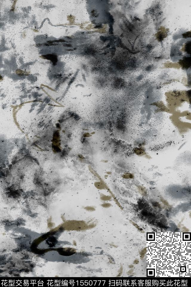 抽象肌理笔触数码印花华亿平台下载（图片编号: 1550777） - 瓦栏（Walan）