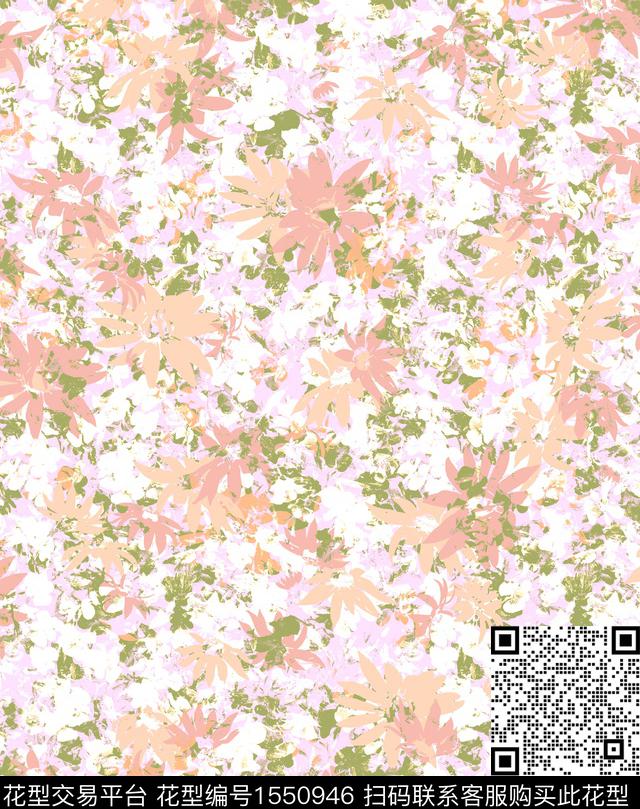 女装花卉连衣裙数码印花华亿平台下载（图片编号: 1550946） - 瓦栏（Walan）