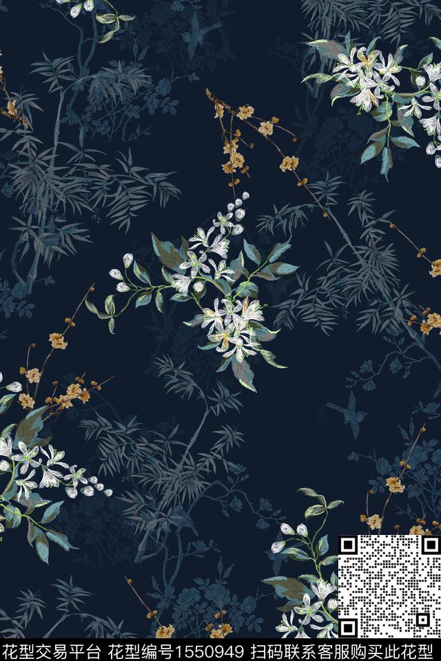 女装影花仿刺绣数码印花华亿平台下载（图片编号: 1550949） - 瓦栏（Walan）