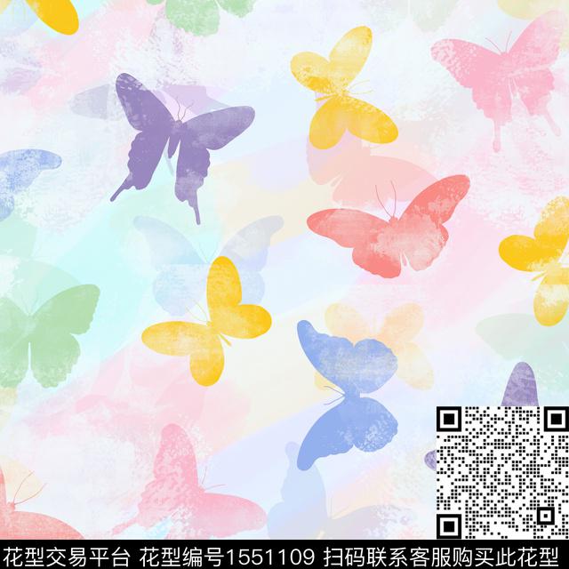 翅膀蝴蝶炫彩传统印花华亿平台下载（图片编号: 1551109） - 瓦栏（Walan）