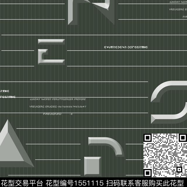 字母几何男装数码印花华亿平台下载（图片编号: 1551115） - 瓦栏（Walan）