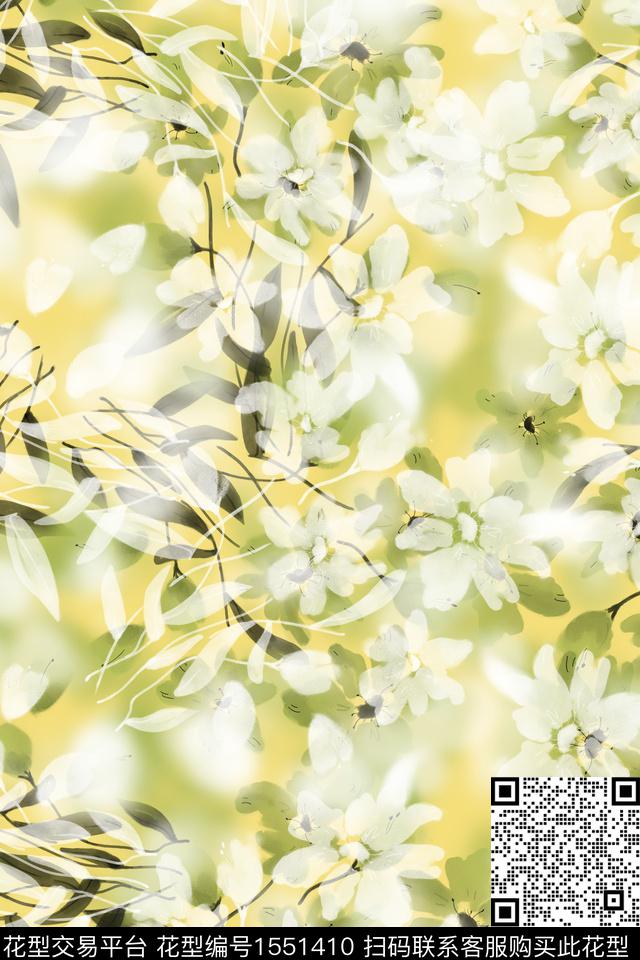 朦胧花卉花卉春夏华亿平台数码印花华亿平台下载（图片编号: 1551410） - 瓦栏（Walan）