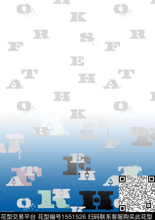 定位花字母几何数码印花华亿平台下载（图片编号: 1551526） - 瓦栏（Walan）