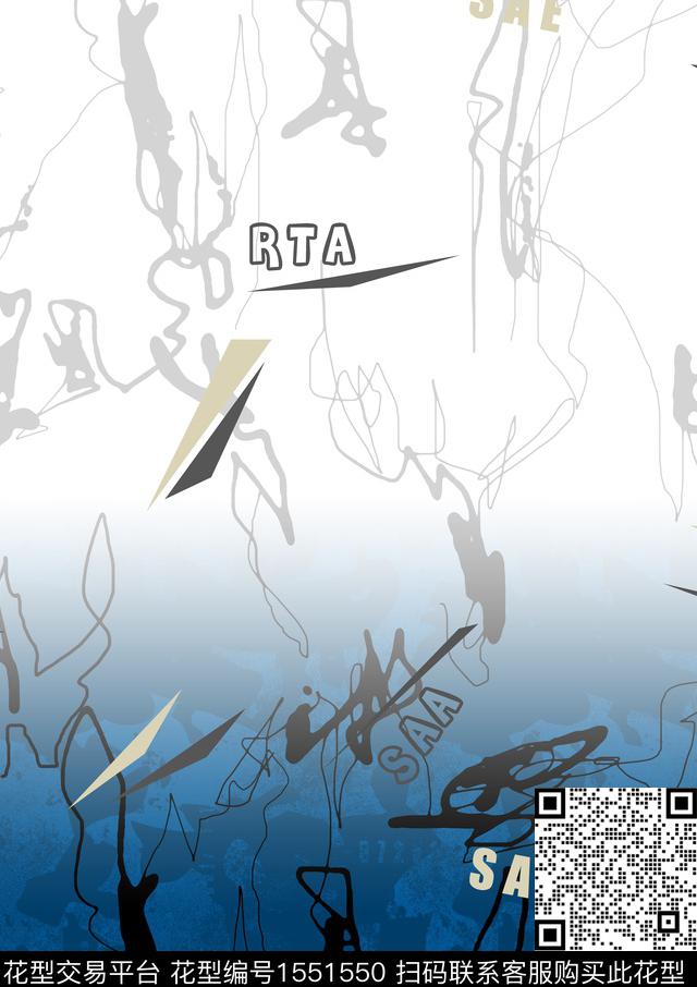 定位花几何男装数码印花华亿平台下载（图片编号: 1551550） - 瓦栏（Walan）