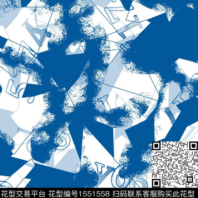 字母几何男装数码印花华亿平台下载（图片编号: 1551558） - 瓦栏（Walan）