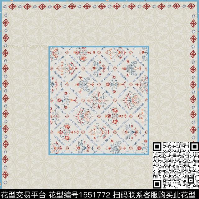 花卉民族风年轻女性数码印花华亿平台下载（图片编号: 1551772） - 瓦栏（Walan）