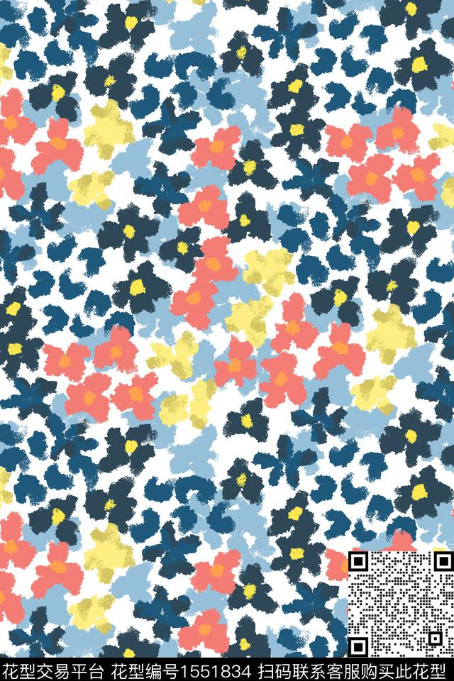 动物纹花卉抽象花卉数码印花华亿平台下载（图片编号: 1551834） - 瓦栏（Walan）