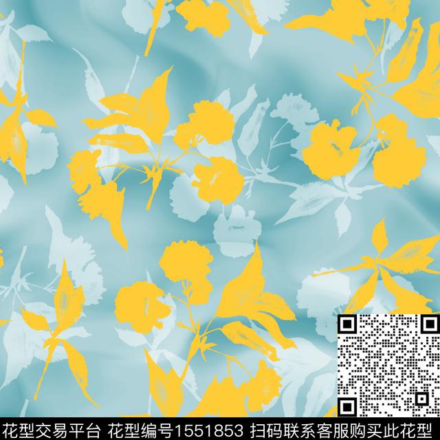 植物复古抽象花纹数码印花华亿平台下载（图片编号: 1551853） - 瓦栏（Walan）