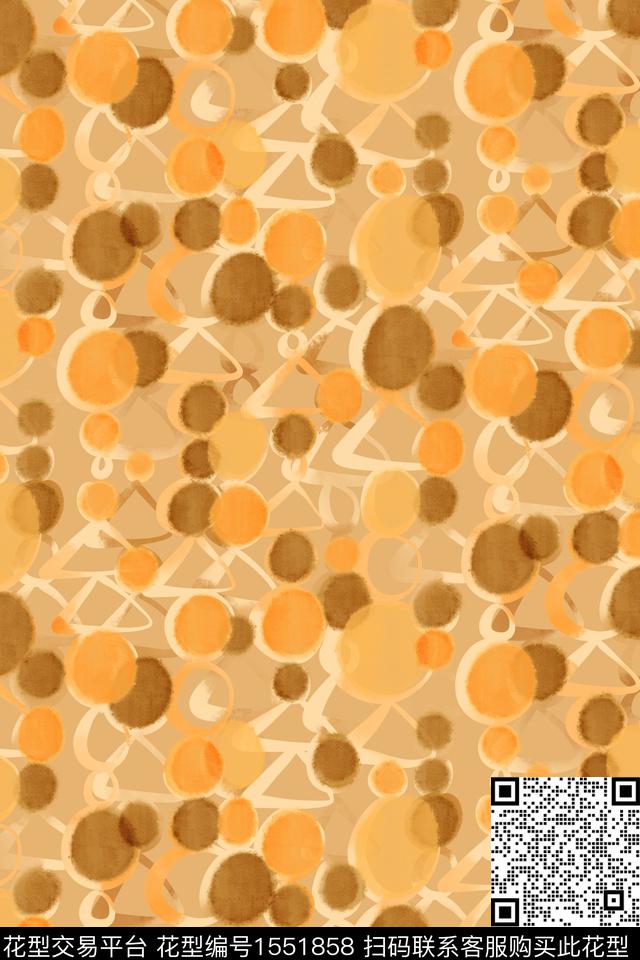 水彩波点几何数码印花华亿平台下载（图片编号: 1551858） - 瓦栏（Walan）