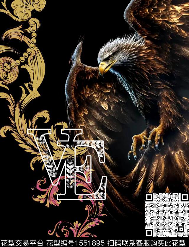 字母定位老鹰数码印花华亿平台下载（图片编号: 1551895） - 瓦栏（Walan）