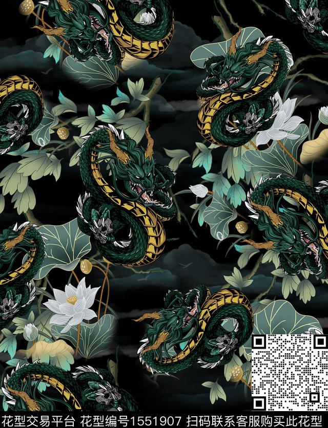 龙定位花卉数码印花华亿平台下载（图片编号: 1551907） - 瓦栏（Walan）