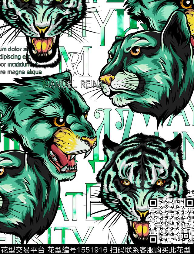 字母定位动物数码印花华亿平台下载（图片编号: 1551916） - 瓦栏（Walan）