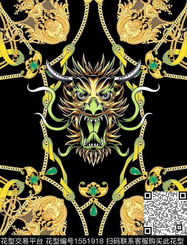 定位锁链龙头数码印花华亿平台下载（图片编号: 1551918） - 瓦栏（Walan）