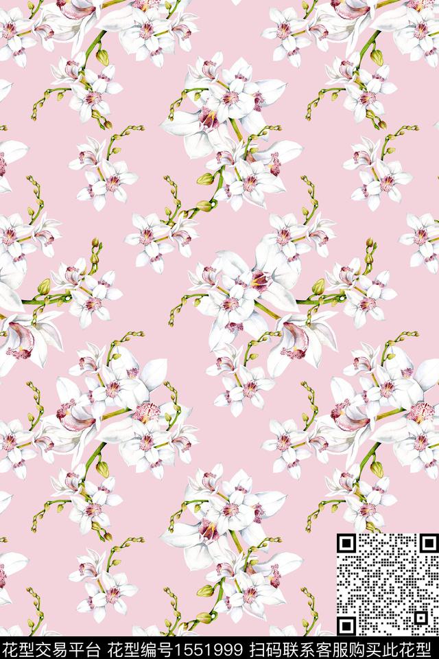 小清新小碎花花卉数码印花华亿平台下载（图片编号: 1551999） - 瓦栏（Walan）