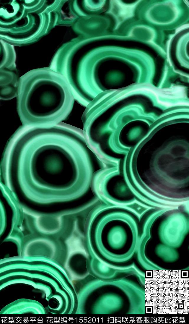 抽象细胞黑底数码印花华亿平台下载（图片编号: 1552011） - 瓦栏（Walan）