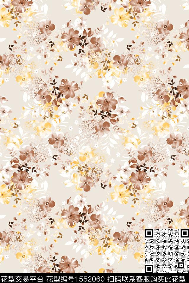 小碎花花卉春夏华亿平台数码印花华亿平台下载（图片编号: 1552060） - 瓦栏（Walan）
