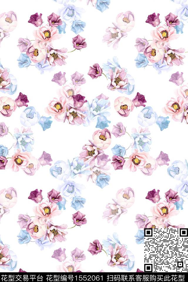 小碎花花卉春夏华亿平台数码印花华亿平台下载（图片编号: 1552061） - 瓦栏（Walan）