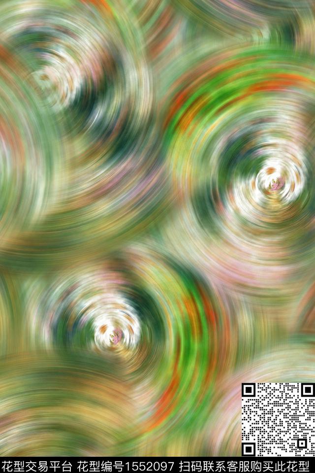 抽象螺旋花卉数码印花华亿平台下载（图片编号: 1552097） - 瓦栏（Walan）