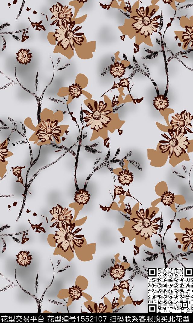 女装花卉连衣裙数码印花华亿平台下载（图片编号: 1552107） - 瓦栏（Walan）