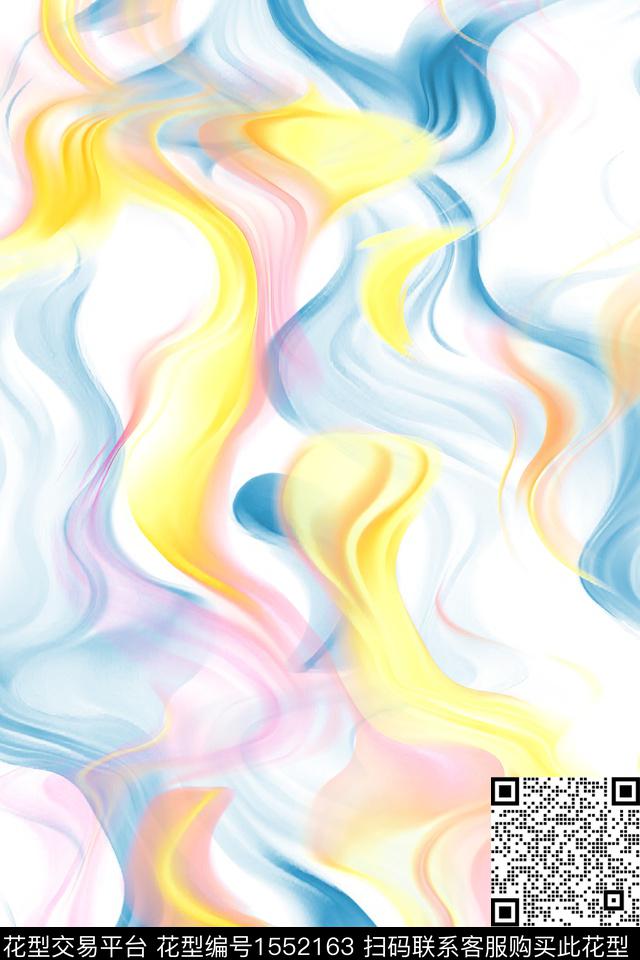 柔和抽象春夏华亿平台数码印花华亿平台下载（图片编号: 1552163） - 瓦栏（Walan）