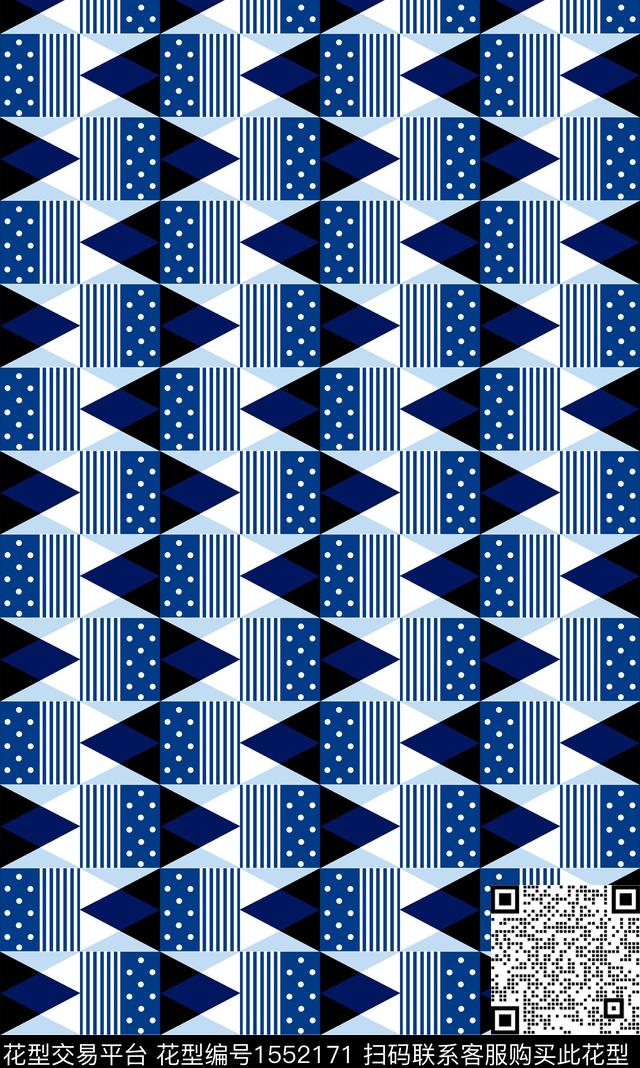 满版散花格子几何数码印花华亿平台下载（图片编号: 1552171） - 瓦栏（Walan）